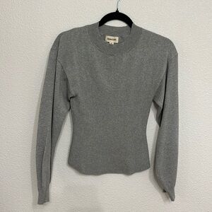 Nordstrom Open edit, corset detail, balloon sleeve gray sweater top size xsmall